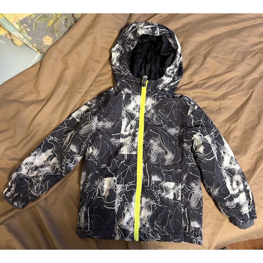 Lands End Kids Insulated Black Winter Jacket With Hood Kids Size XXS EUC